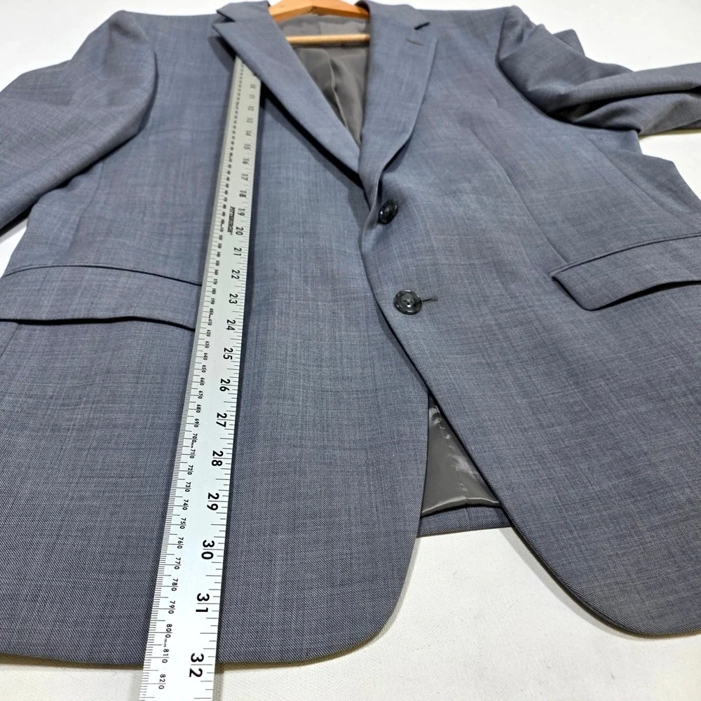 Calvin Klein Blazer Mens 46R Gray Slim Fit Two Button Suit Jacket Professional